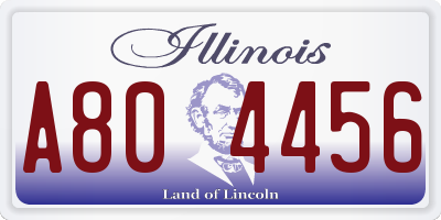 IL license plate A804456