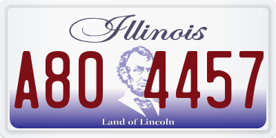 IL license plate A804457