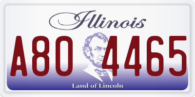 IL license plate A804465