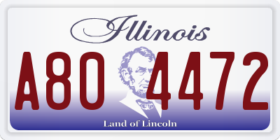 IL license plate A804472