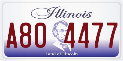 IL license plate A804477
