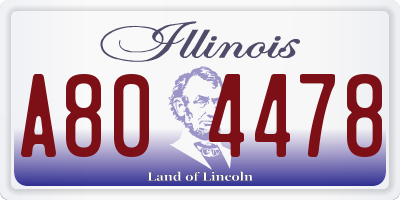 IL license plate A804478