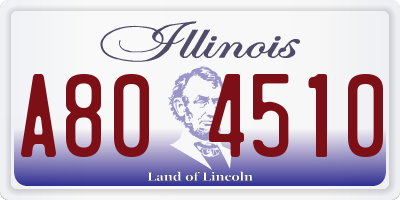IL license plate A804510
