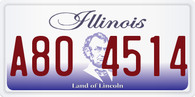 IL license plate A804514