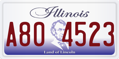 IL license plate A804523