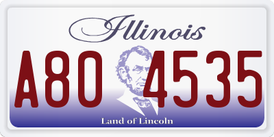IL license plate A804535