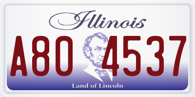 IL license plate A804537