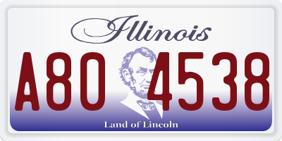 IL license plate A804538