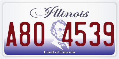 IL license plate A804539