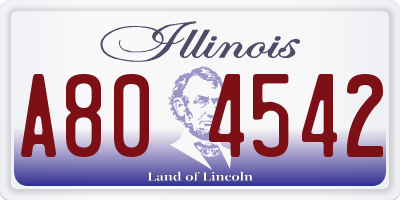 IL license plate A804542