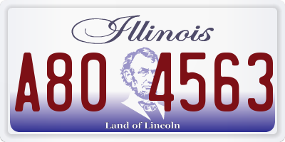 IL license plate A804563