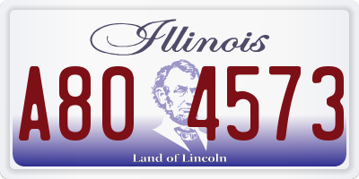 IL license plate A804573