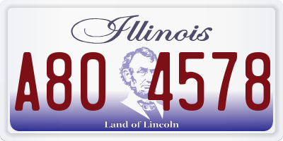 IL license plate A804578