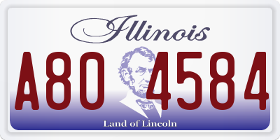 IL license plate A804584