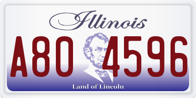 IL license plate A804596
