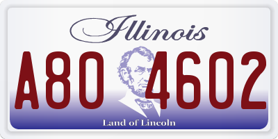 IL license plate A804602