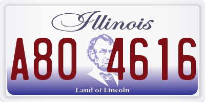 IL license plate A804616