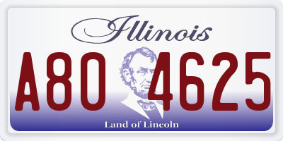 IL license plate A804625