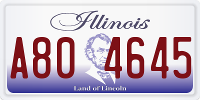 IL license plate A804645