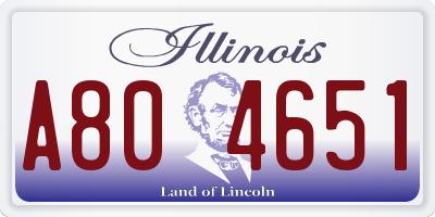 IL license plate A804651