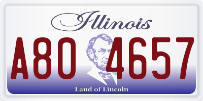 IL license plate A804657