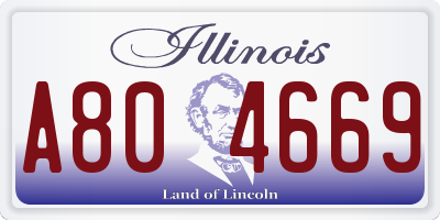 IL license plate A804669