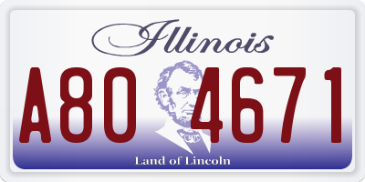 IL license plate A804671