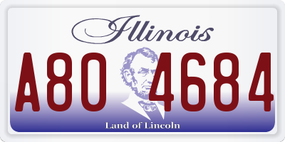 IL license plate A804684