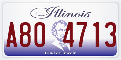 IL license plate A804713