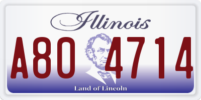 IL license plate A804714