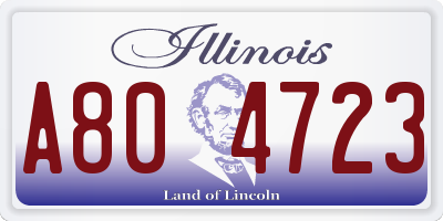 IL license plate A804723
