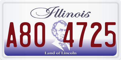 IL license plate A804725