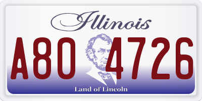 IL license plate A804726