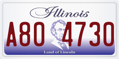 IL license plate A804730