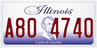 IL license plate A804740