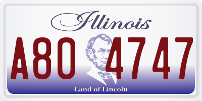 IL license plate A804747
