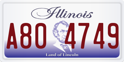IL license plate A804749