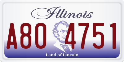 IL license plate A804751