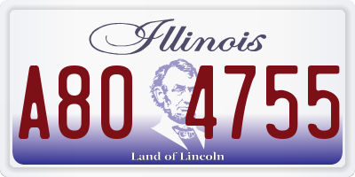 IL license plate A804755