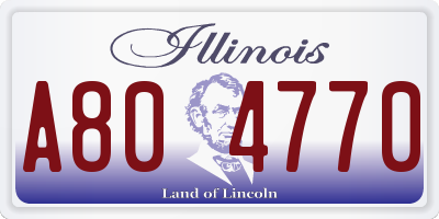 IL license plate A804770