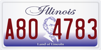IL license plate A804783
