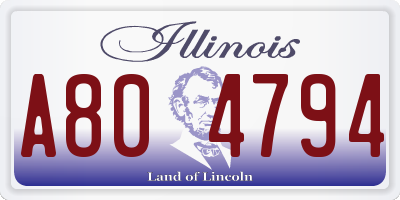 IL license plate A804794