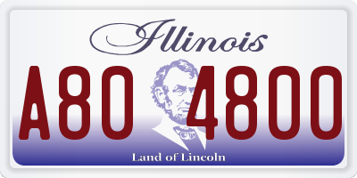 IL license plate A804800
