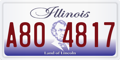 IL license plate A804817
