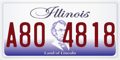 IL license plate A804818