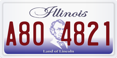 IL license plate A804821