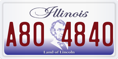 IL license plate A804840