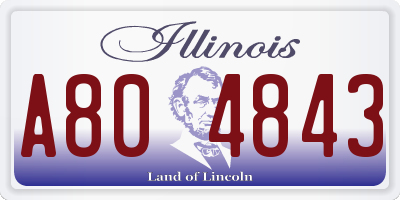 IL license plate A804843