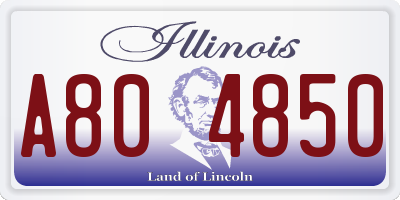 IL license plate A804850