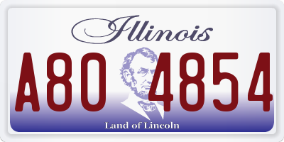 IL license plate A804854